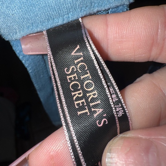 Victoria's Secret Very Sexy Floral Metallic Lace Studded Balconet Bra Blue 32B - Picture 16 of 16